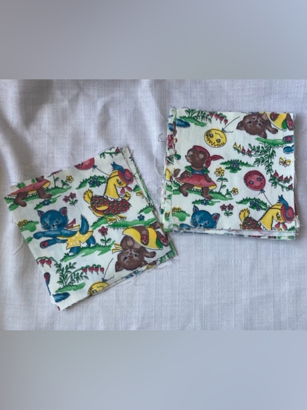 Super Kitschy Vintage Thick Cotton Fabric Squares!